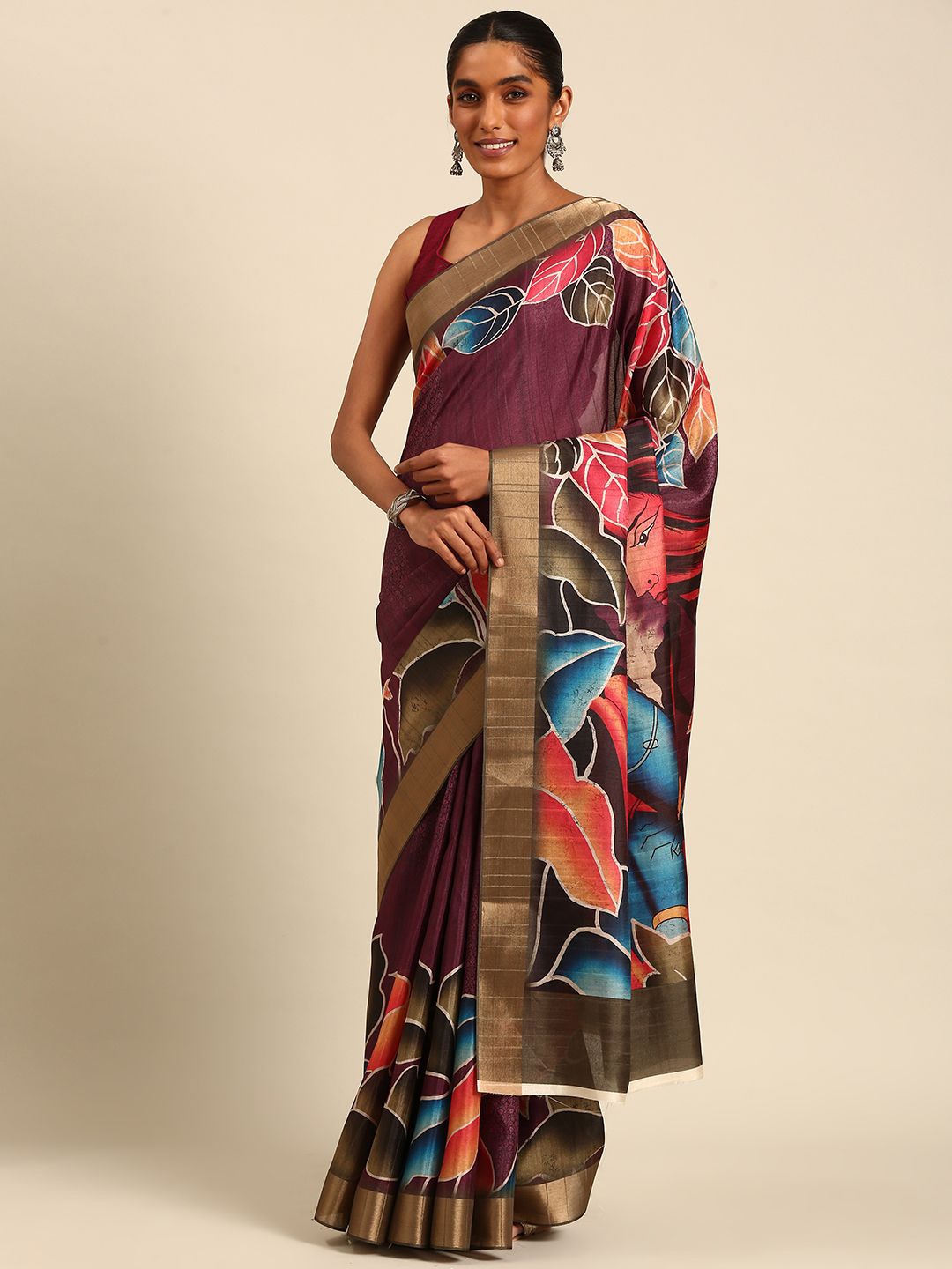 

Fashion Petals Floral Zari Saree, Gold