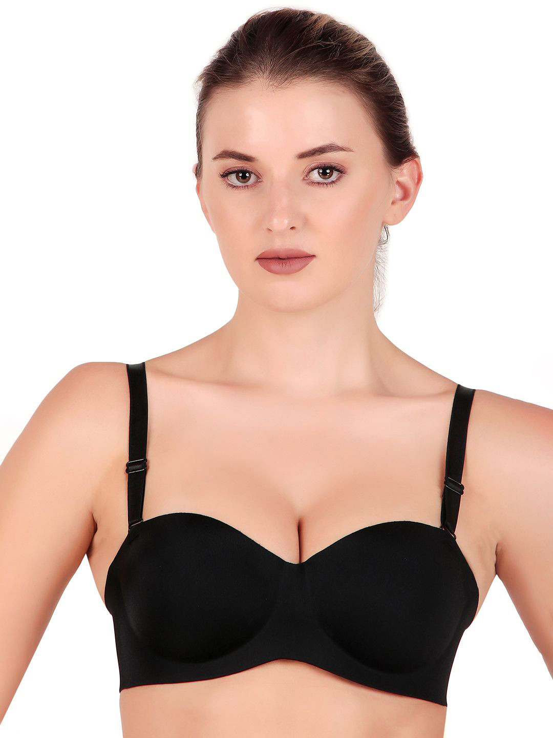 

Secret Lives Half Coverage Heavily Padded Push Up Bra, Black