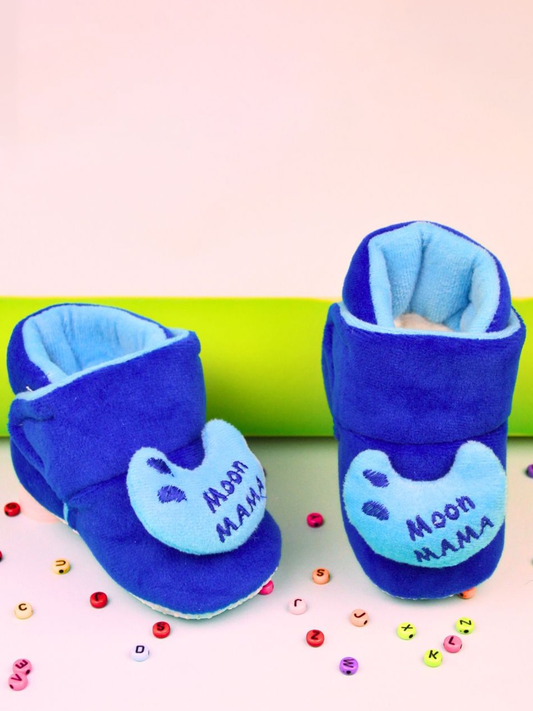 

BAESD Unisex Kids Velvel Velcro Booties, Blue