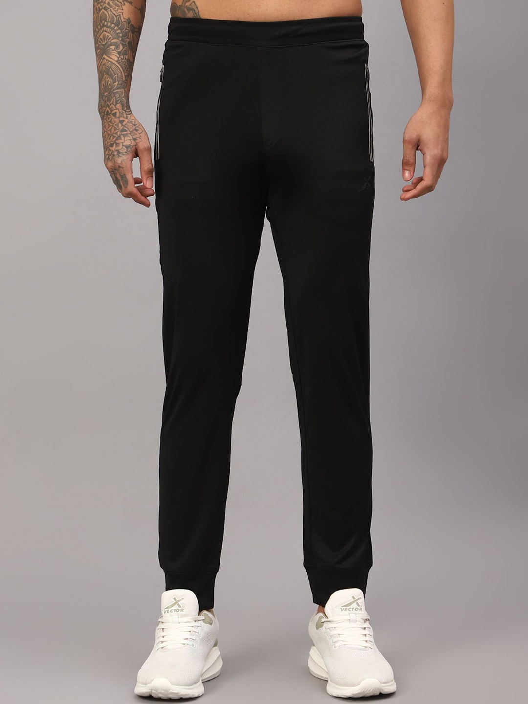 

VECTOR X Men Mid-Rise Joggers Track Pants, Black