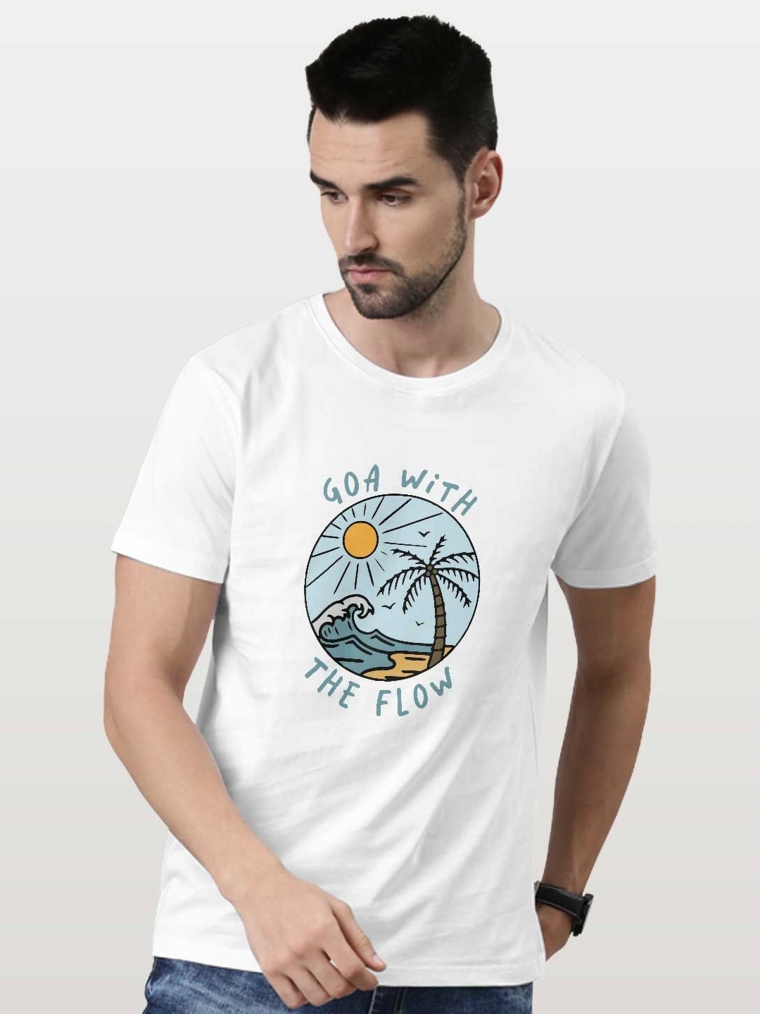 

macmerise Men Typography Printed Applique T-shirt, White