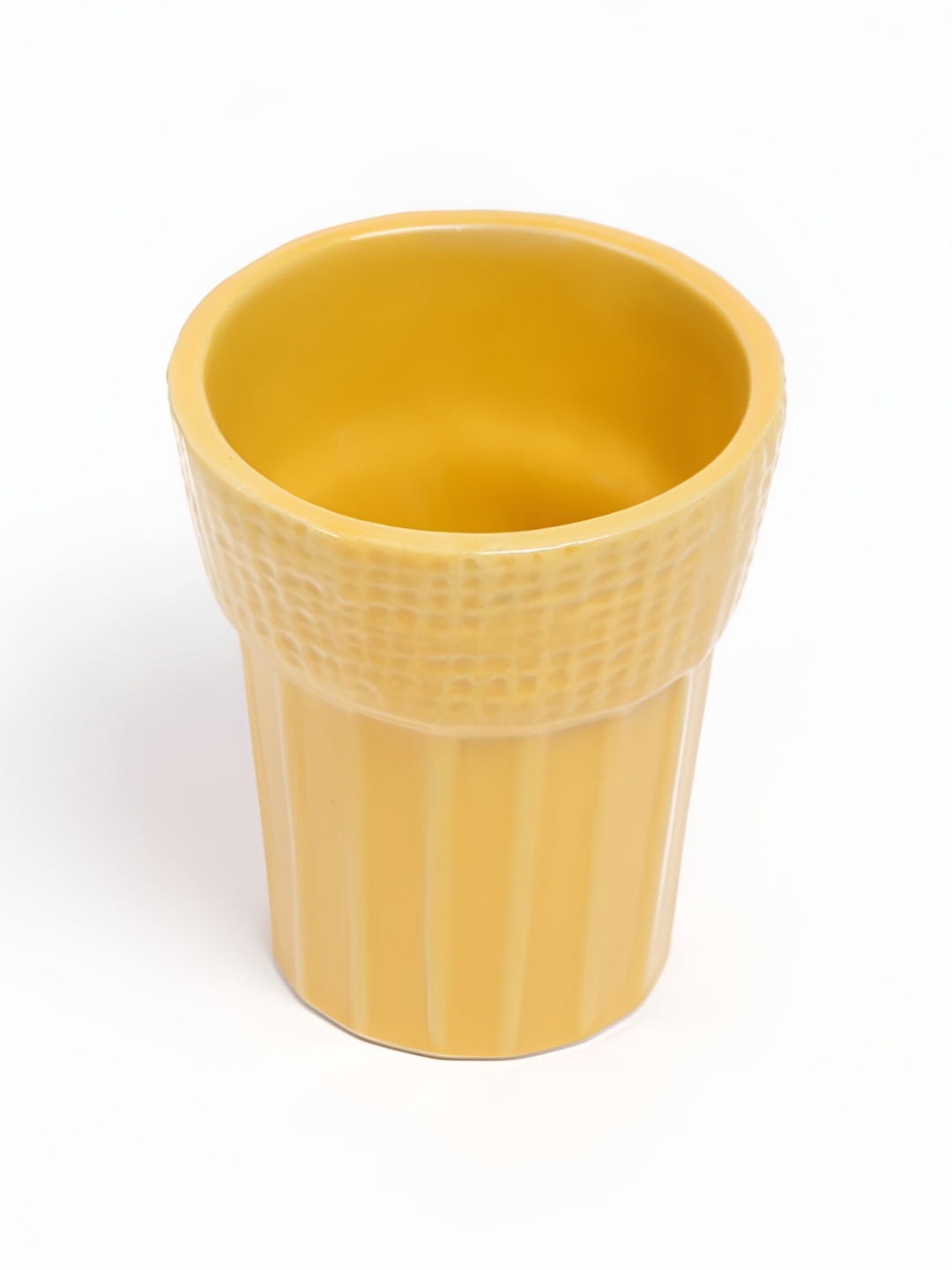 

Fabindia Yellow Textured Ceramic Matte Kulladhs 100 ml