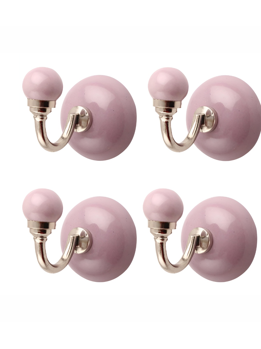 

Indianshelf Pink & Silver Toned 4 Pieces Metal Hooks