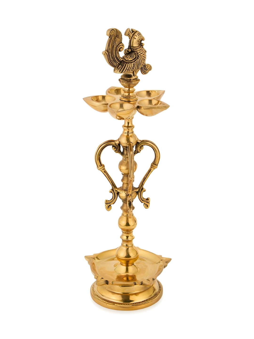 

Fabindia Gold Toned Brass Mehnoor Antiqued Oil Lamp, Bronze