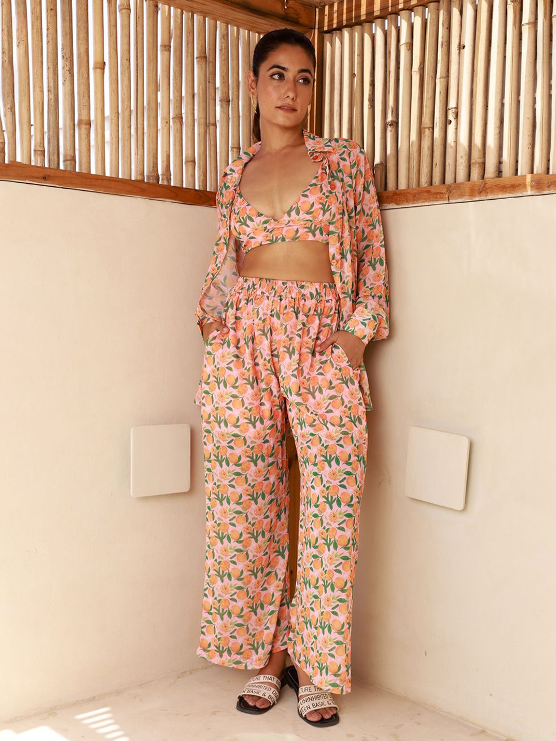 

MOONSTRUCK Floral Print Co-ord Set, Peach