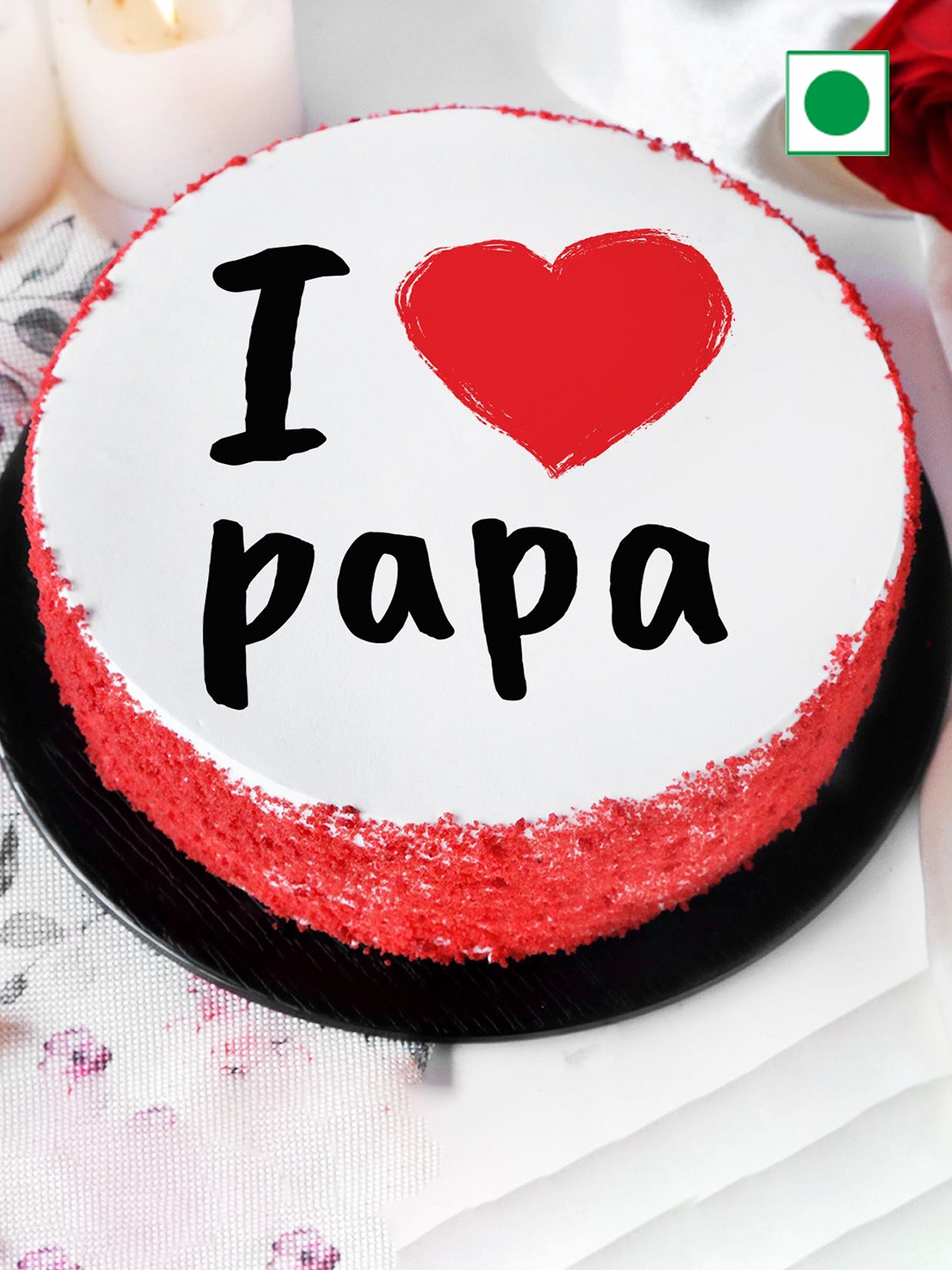 

IGP I Love Papa Poster Eggless Round Cake - 1 Kg, Red