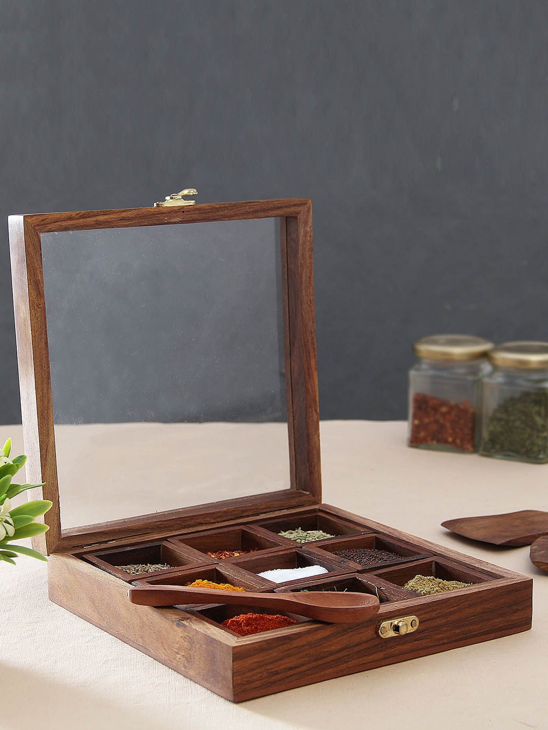 

IGP Brown Wooden Spice Box