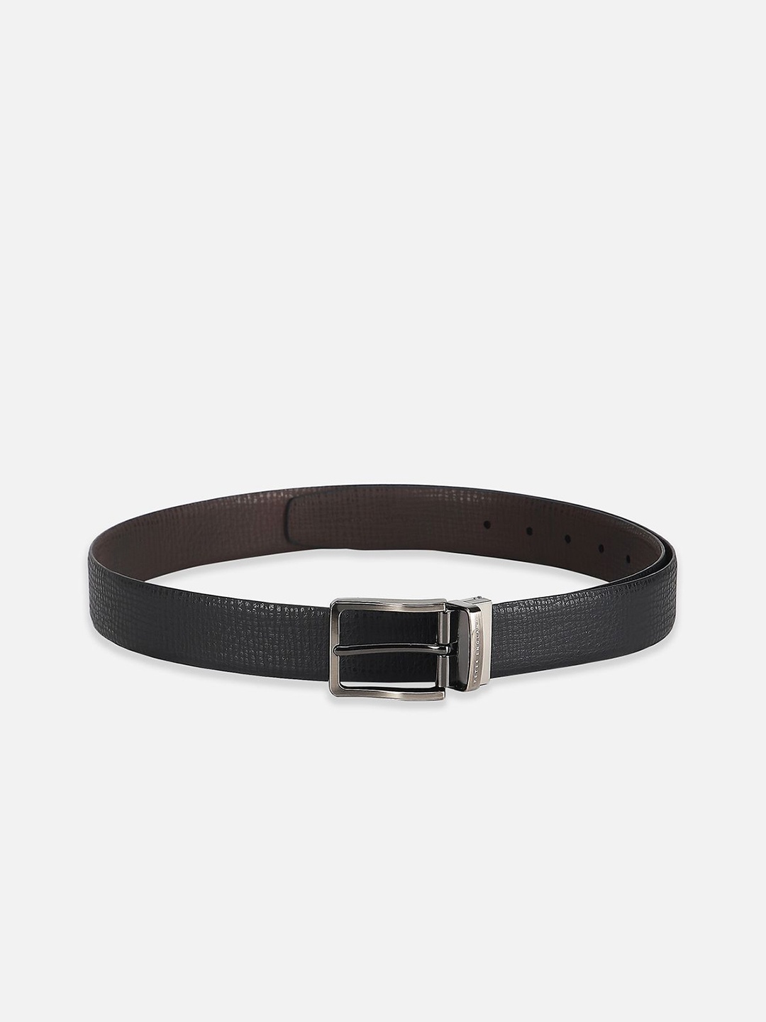 

Peter England Men Textured Tang Closure Formal Belt, Black