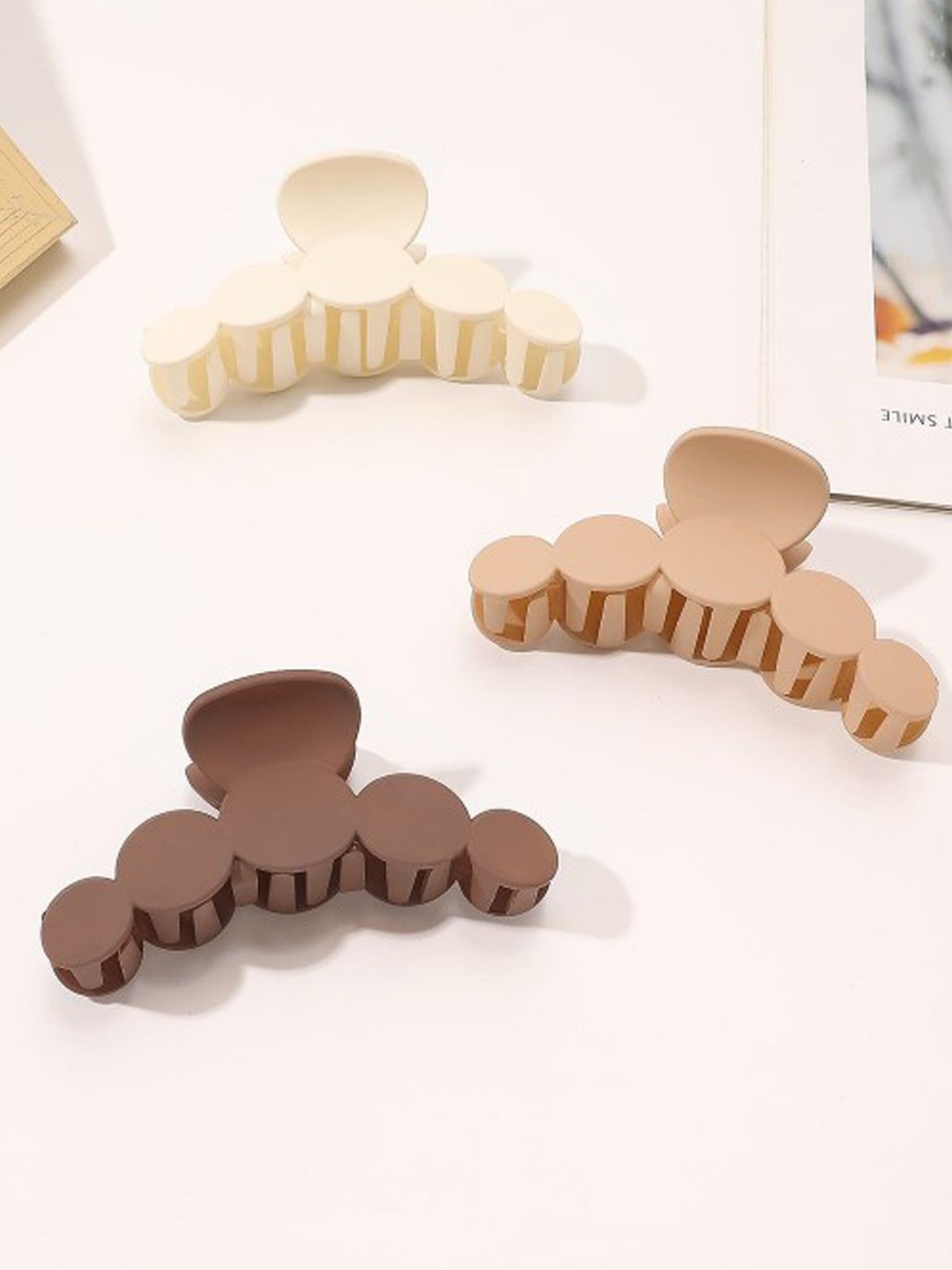 

Softwrap Women Set of 3 Claw Clip, Brown