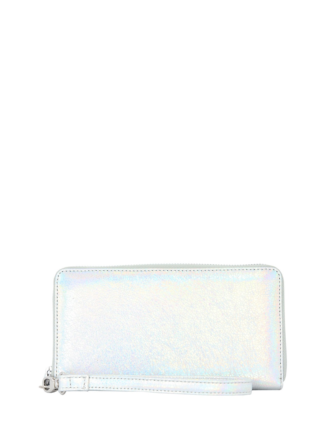 

Baraca Leather Zip Around Wallet, Silver