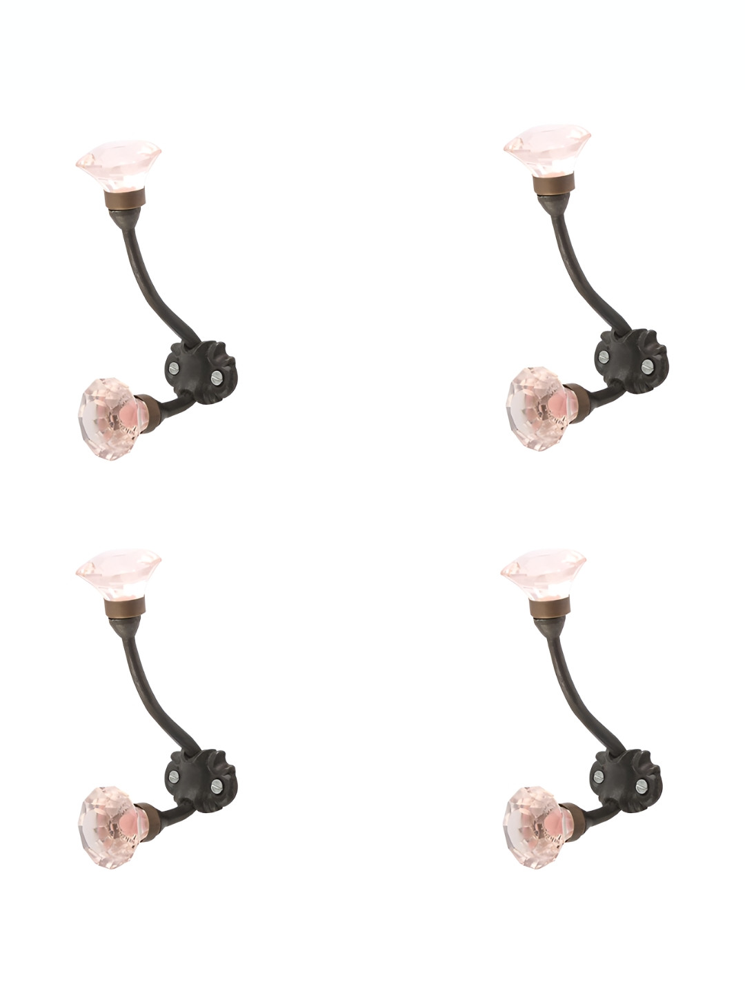 

Indianshelf Pink & Metallic Toned 4 Pieces Textured Metal Hooks