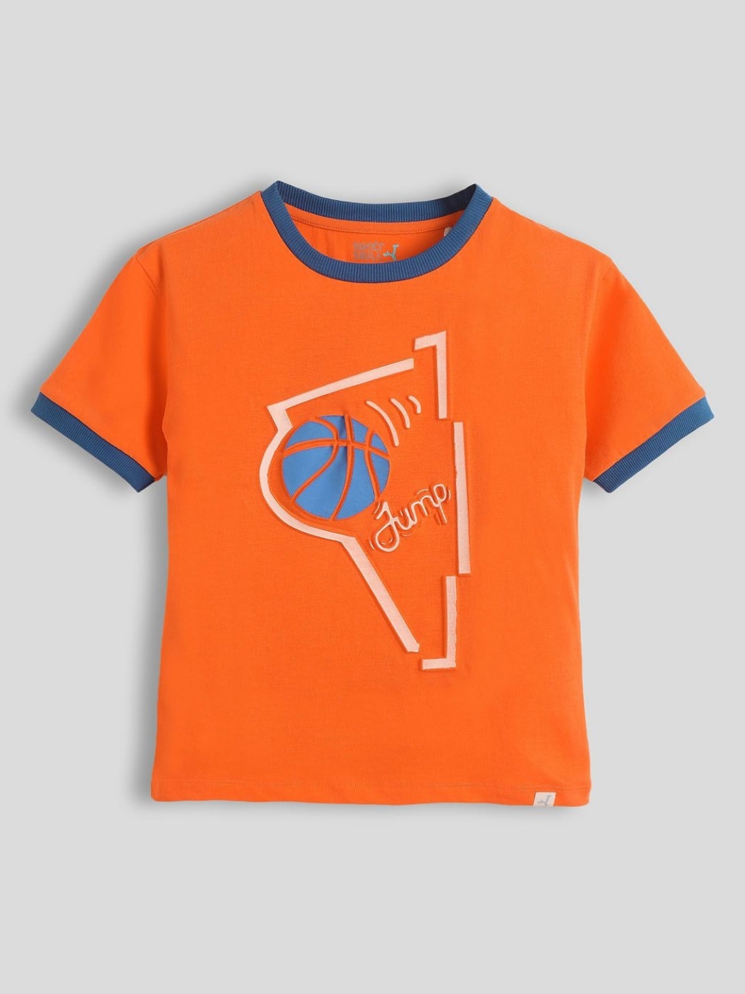 

Somersault Boys Typography Printed Applique T-shirt, Orange