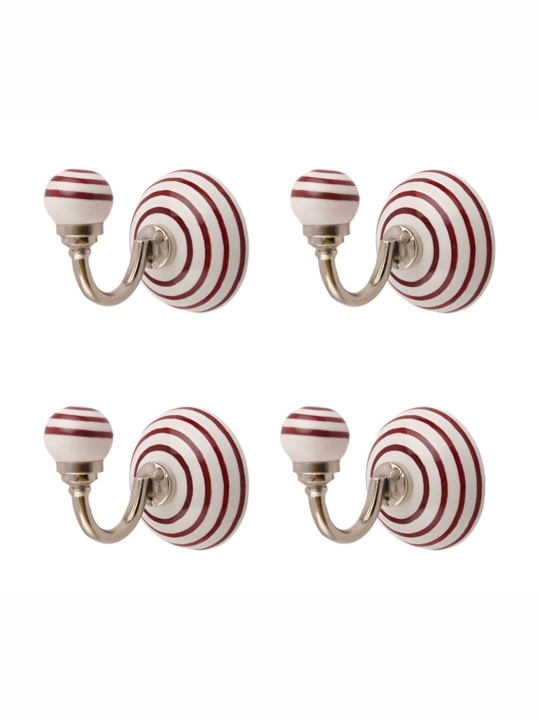 

Indianshelf White 4 Pieces Metal Wall Hooks