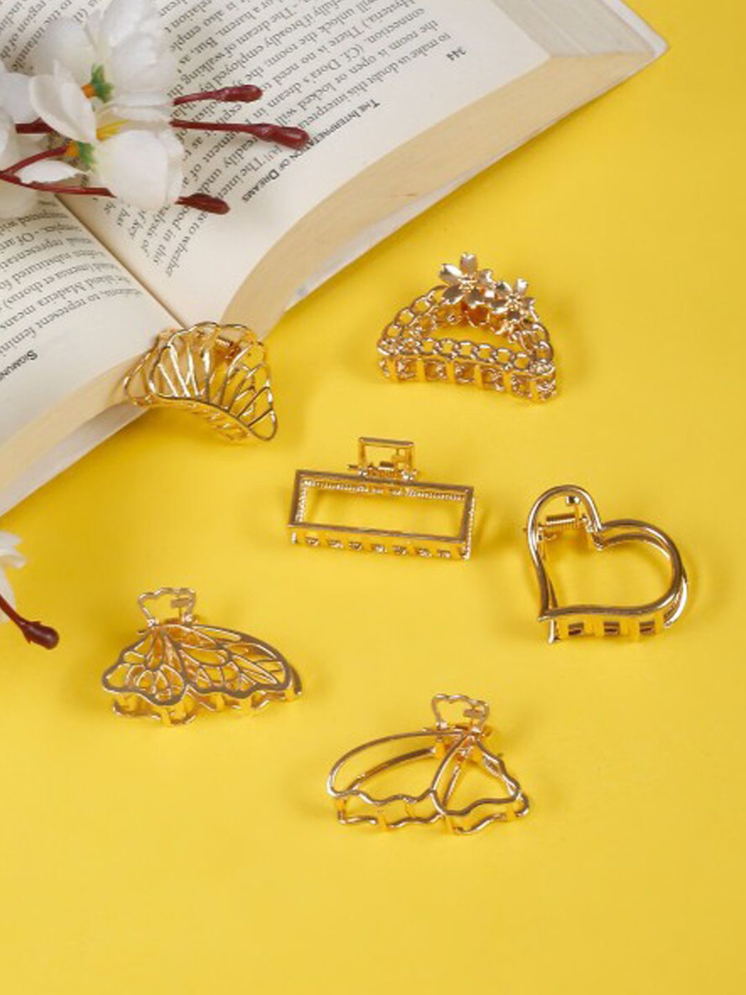 

Xivir Women Set of 6 Claw Clip, Gold