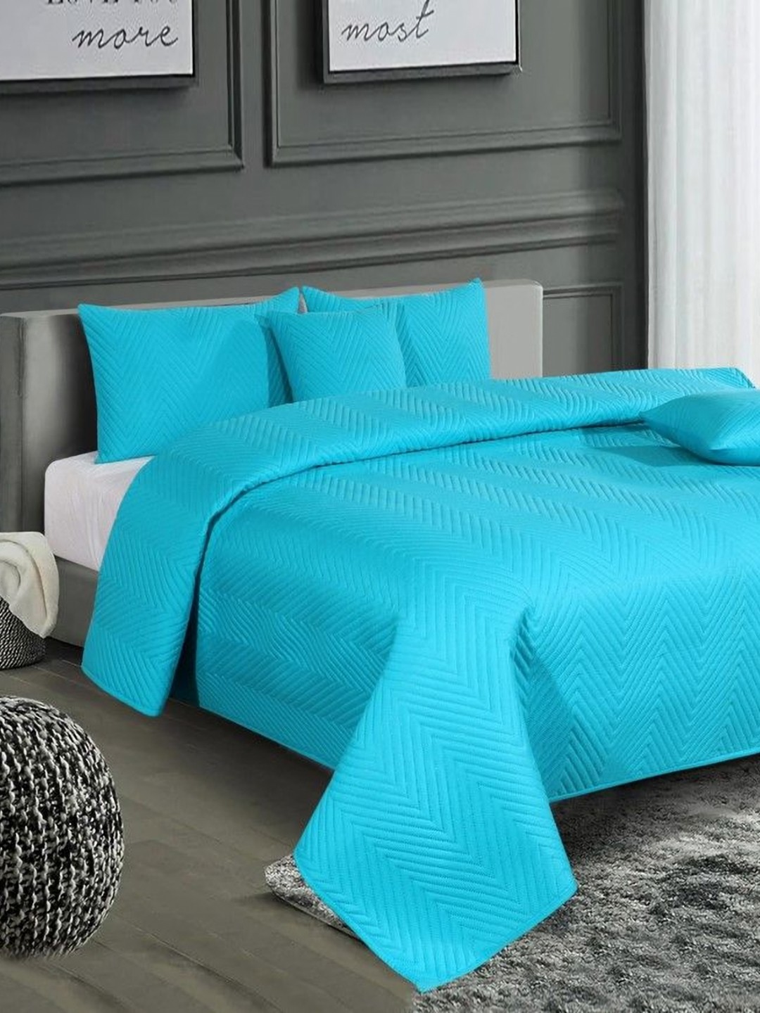 

RD TREND Blue 300 TC King Bedsheet with 2 Pillow Covers