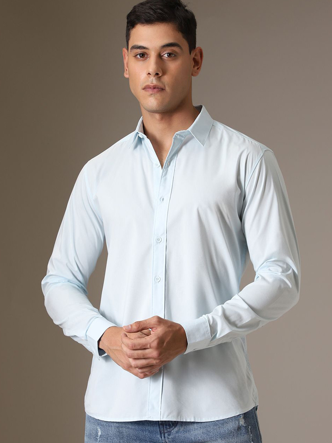 

Banana Club Men Long Sleeves Cotton Shirt, Blue
