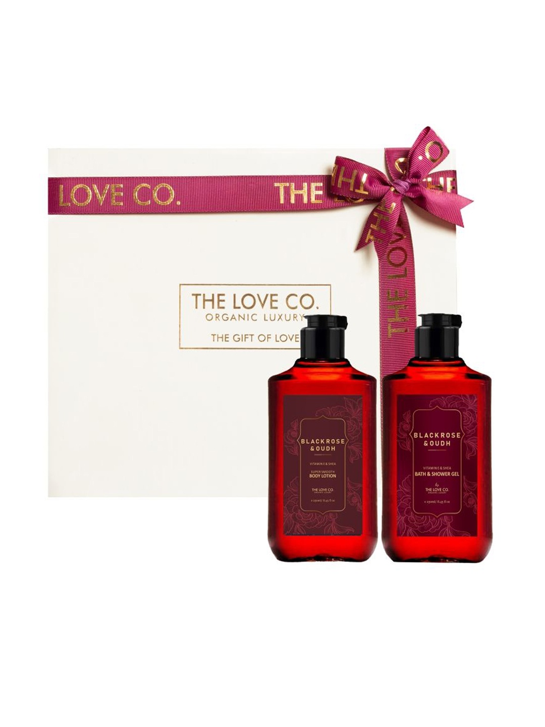 

The Love Co Black Rose & Oudh Body Wash & Body Lotion Gift Set, White