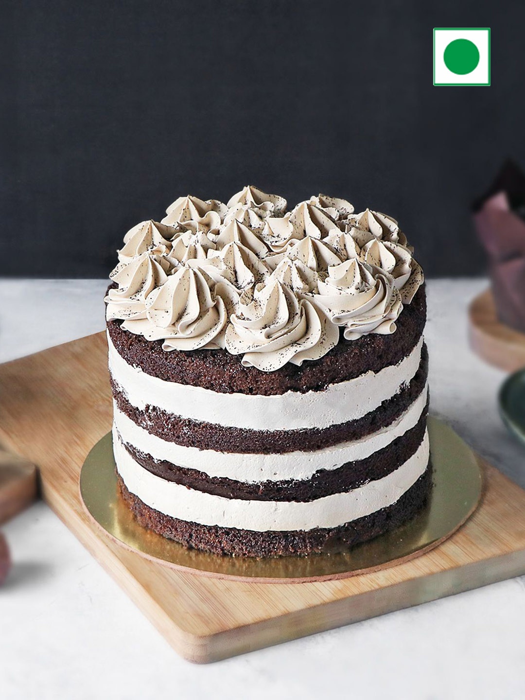 

IIGP Tiramisu Coffee Flavour Eggless Round Cake- 1Kg, White