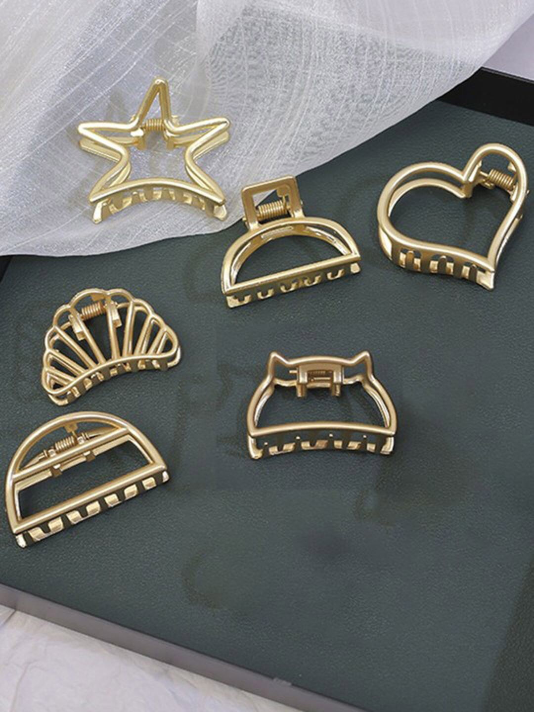 

Xivir Women Set of 5 Claw Clip, Gold