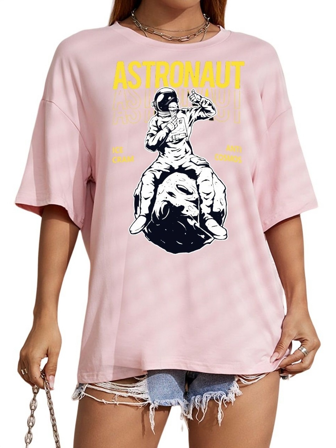 

TABADTOD Women Printed T-shirt, Pink
