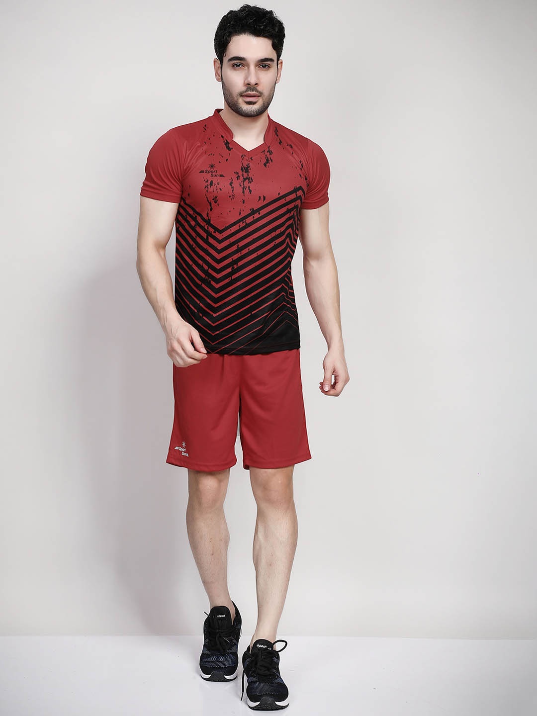 

SPORT SUN Printed Tshirt With Shorts, Red