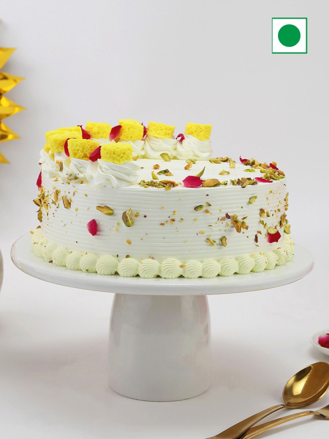 

IGP Rasmalai Flavour Eggless Round Cake - 1kg, White