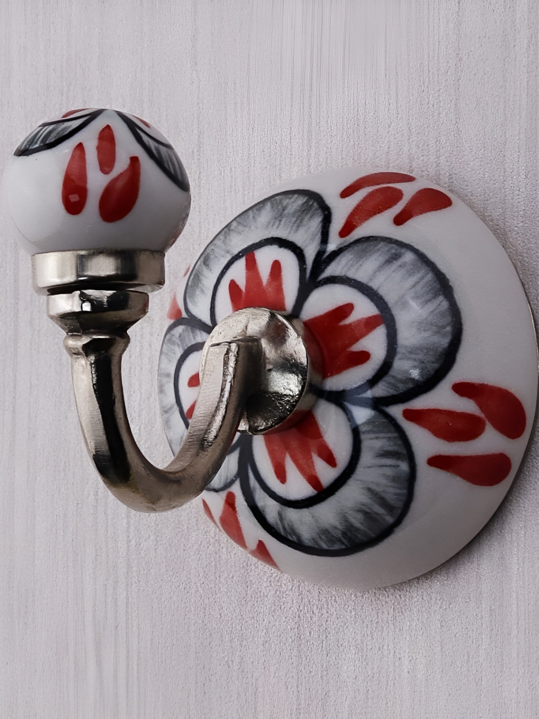 

Indianshelf White & Blue 4 Pieces Printed Hooks
