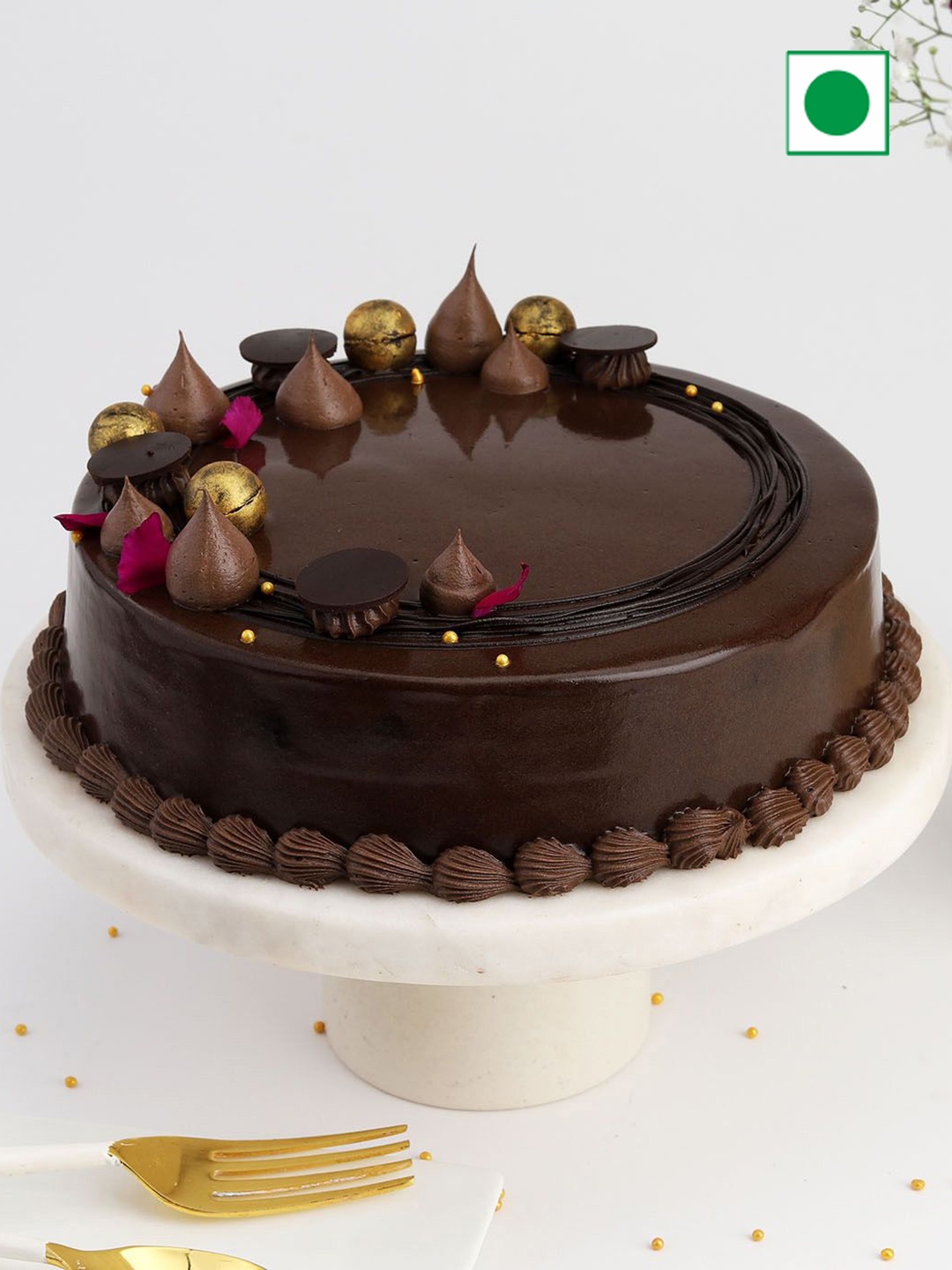 

IGP Chocolate Flavour Eggless Round Cake- 500Gm, Coffee brown