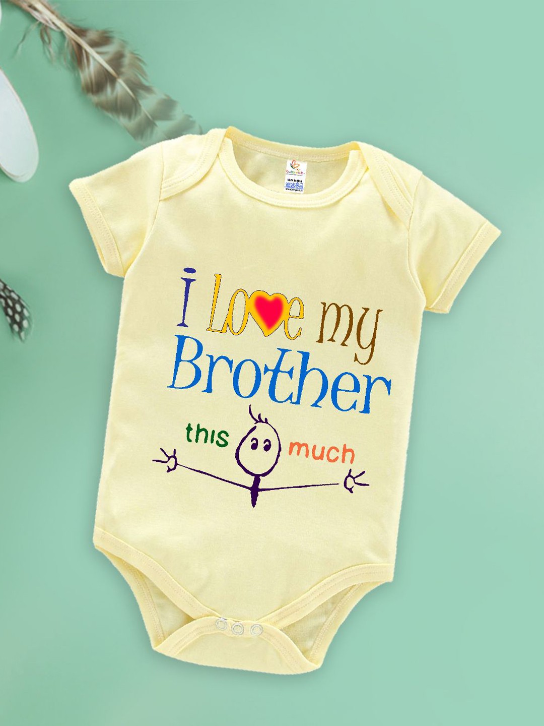 

Babywish Infants Printed Cotton Bodysuit, Yellow