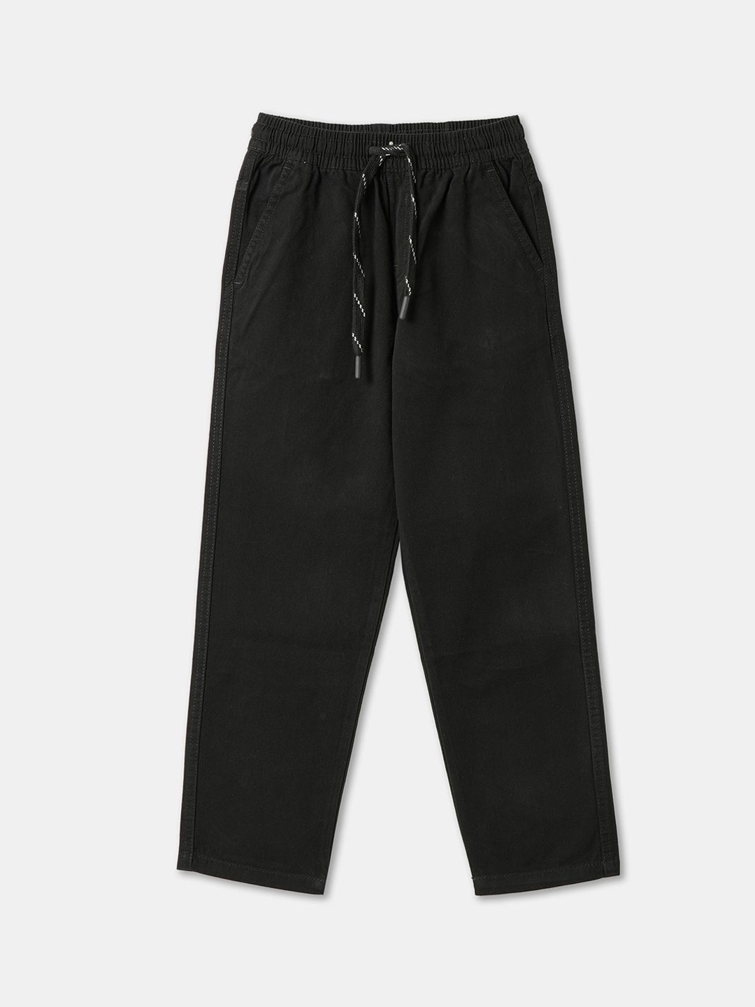 

R&B Boys Mid-Rise Regular Fit Regular Trousers, Black