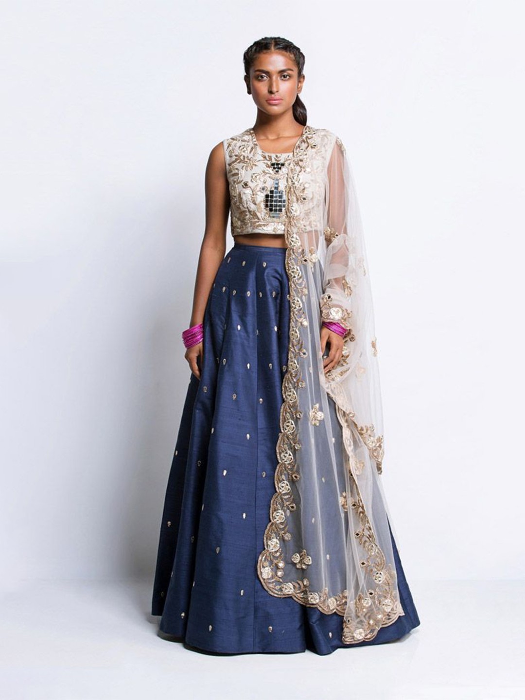 

Payal Singhal Embroidered Ready To Wear Lehenga & Blouse With Dupatta, Grey