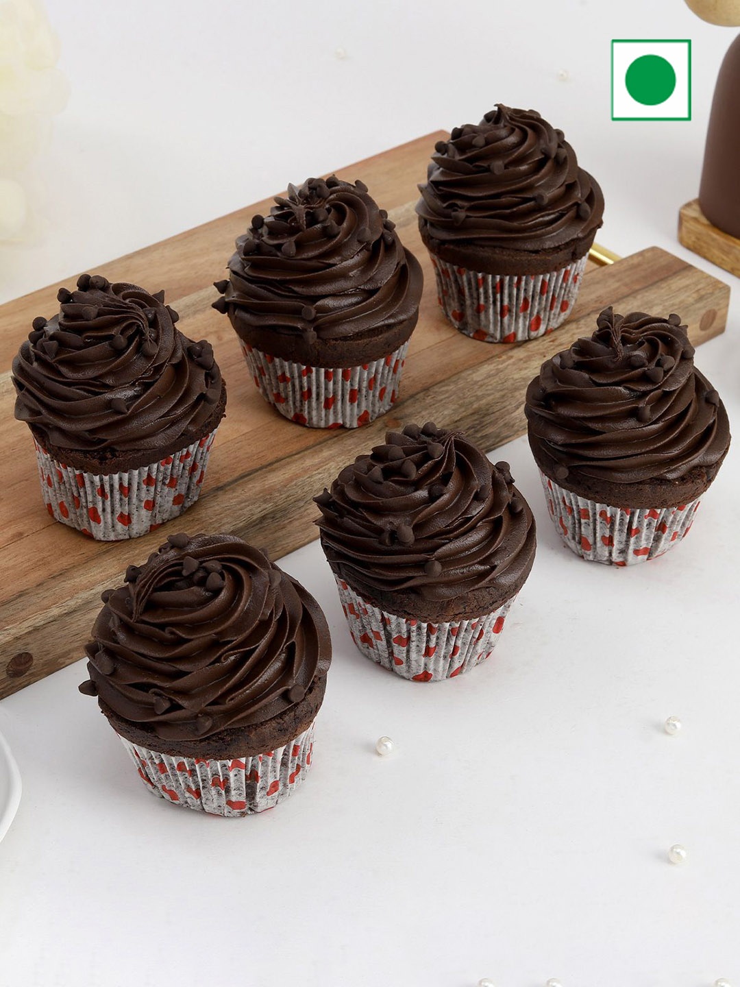 

IGP Set Of 6 Yummy Chocolate Cupcakes, Brown