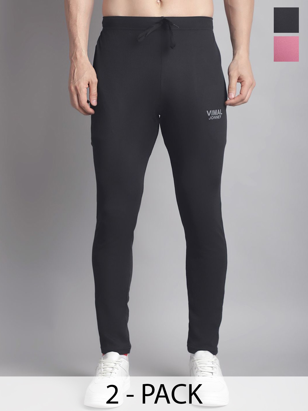 

MACK JONNEY Pack Of 2 Ankle Length Regular Fit Track Pant, Pink