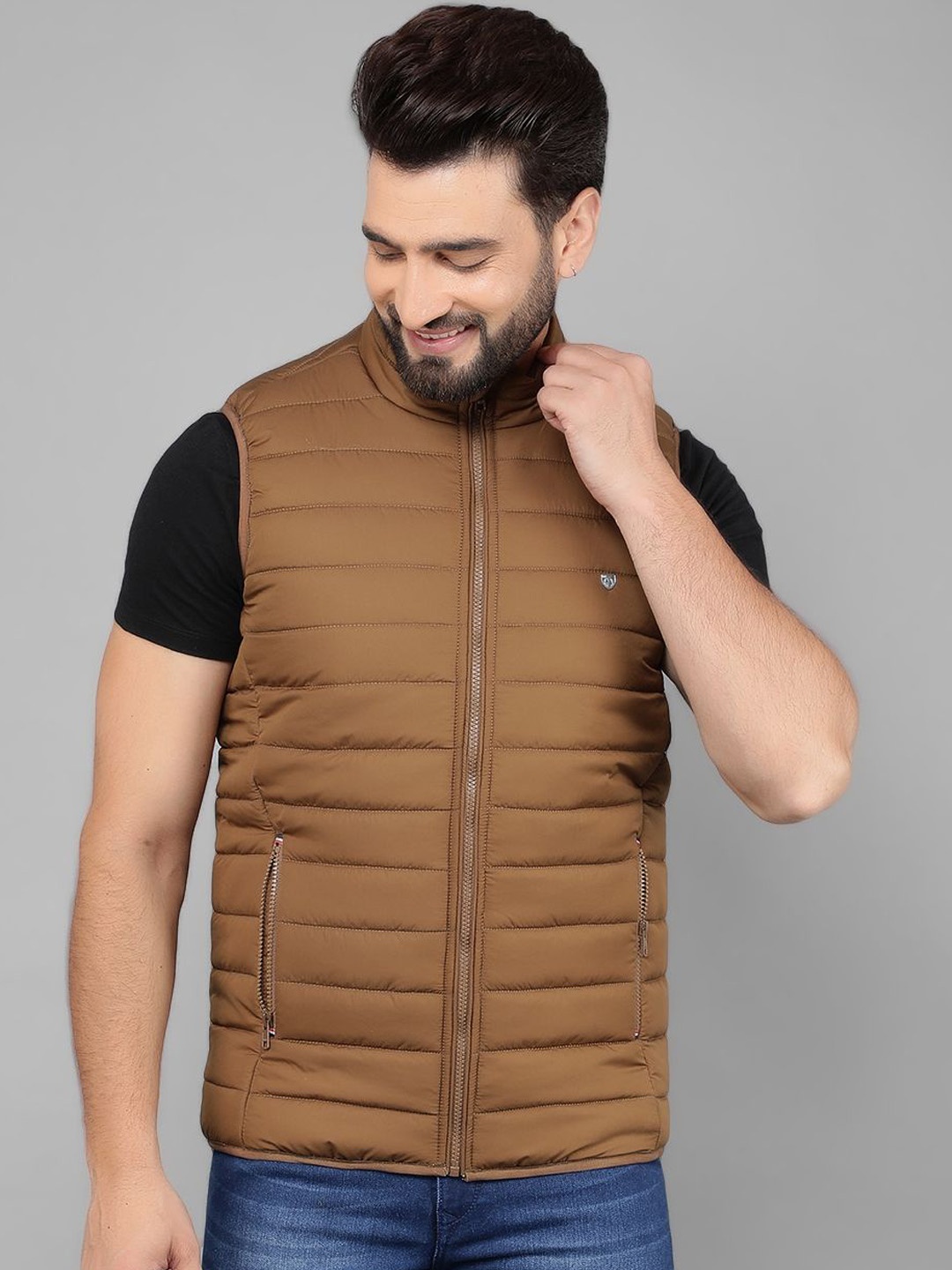 

Canary London Men Striped Puffer Jacket, Khaki