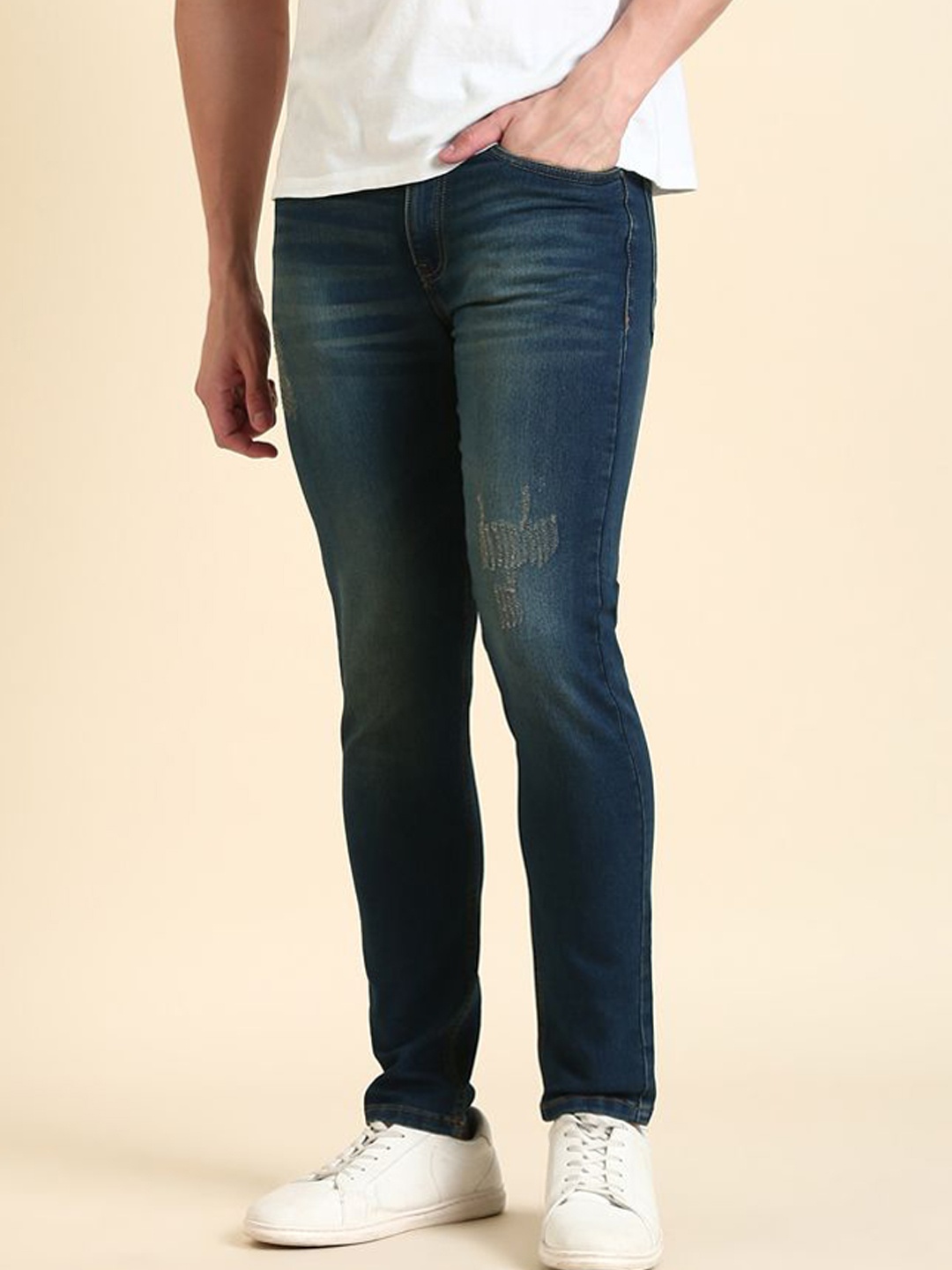 

Harvard Men Skinny Fit Light Fade Stretchable Jeans, Blue
