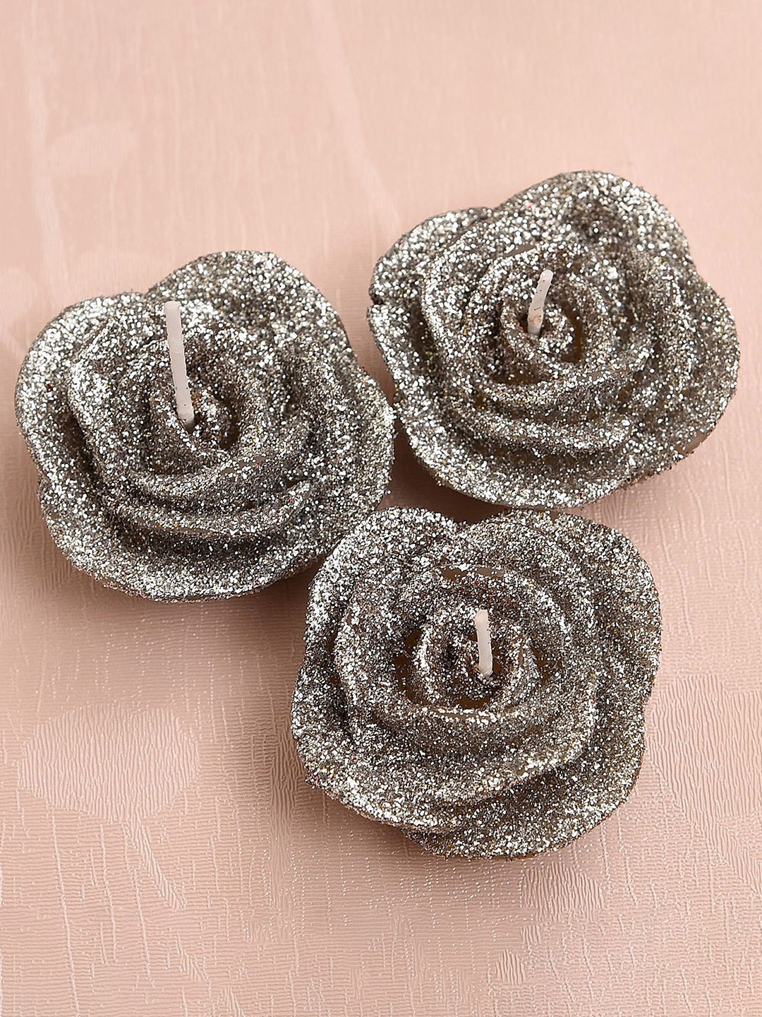 

IGP 3-Pcs Grey Textured Tea Light Candles