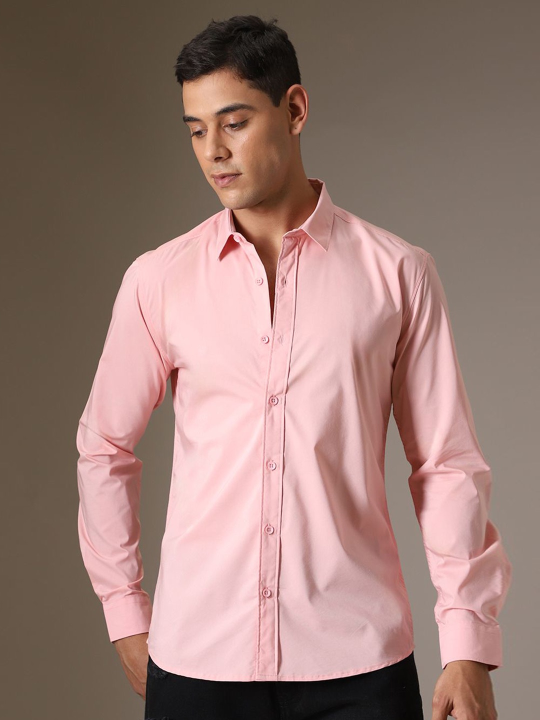 

Banana Club Men Long Sleeves Cotton Shirt, Pink