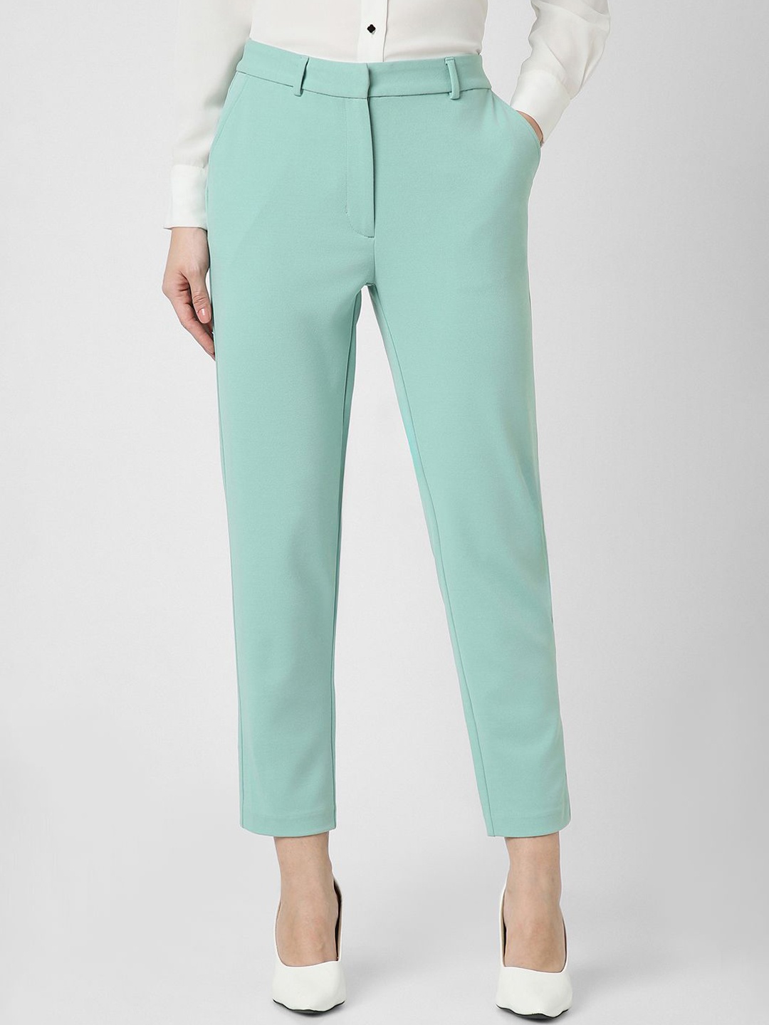 

Van Heusen Woman Mid-Rise Formal Trousers, Green