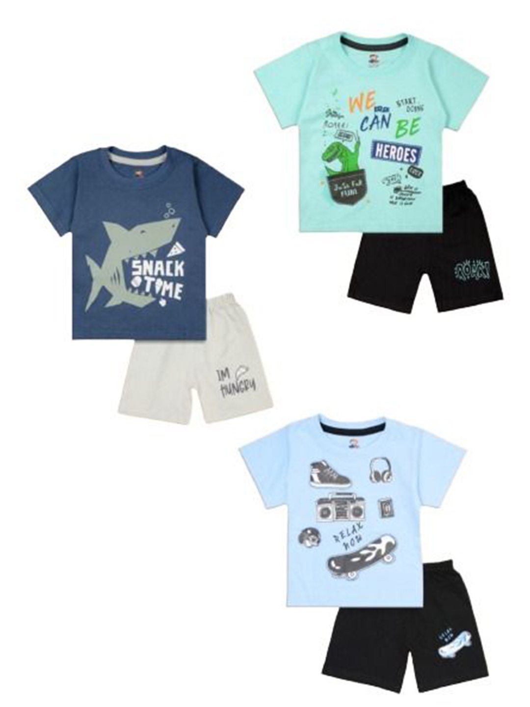 

BAESD Boys Printed T-shirt with Shorts, Green