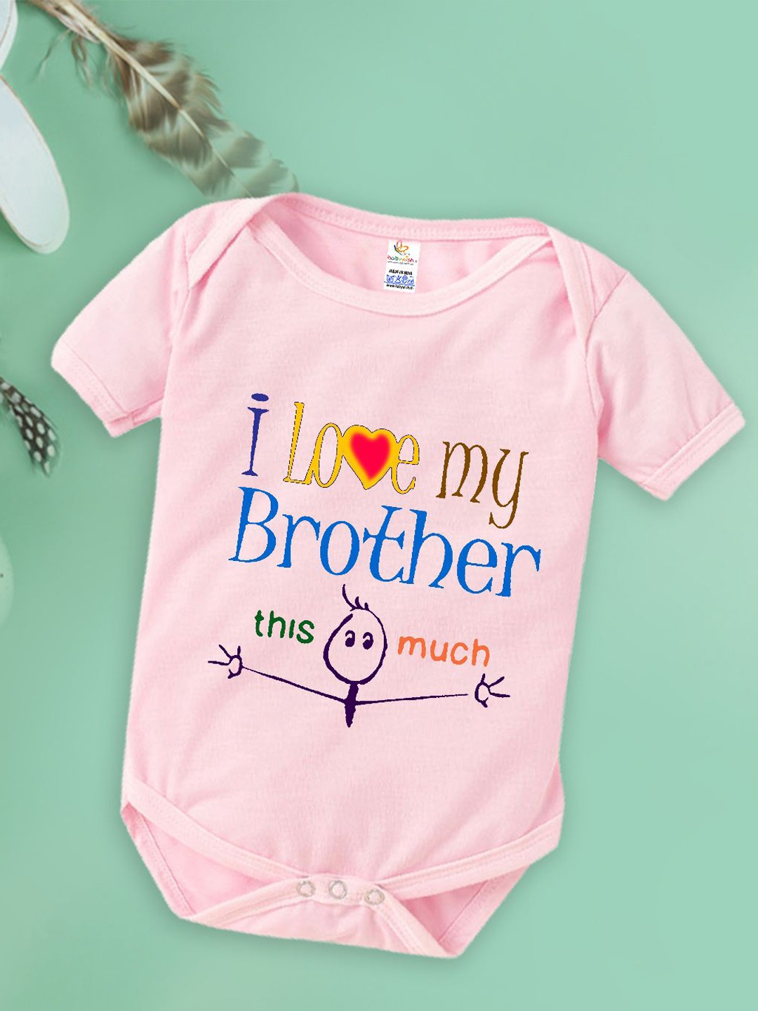 

Babywish Infants Printed Cotton Bodysuit, Pink