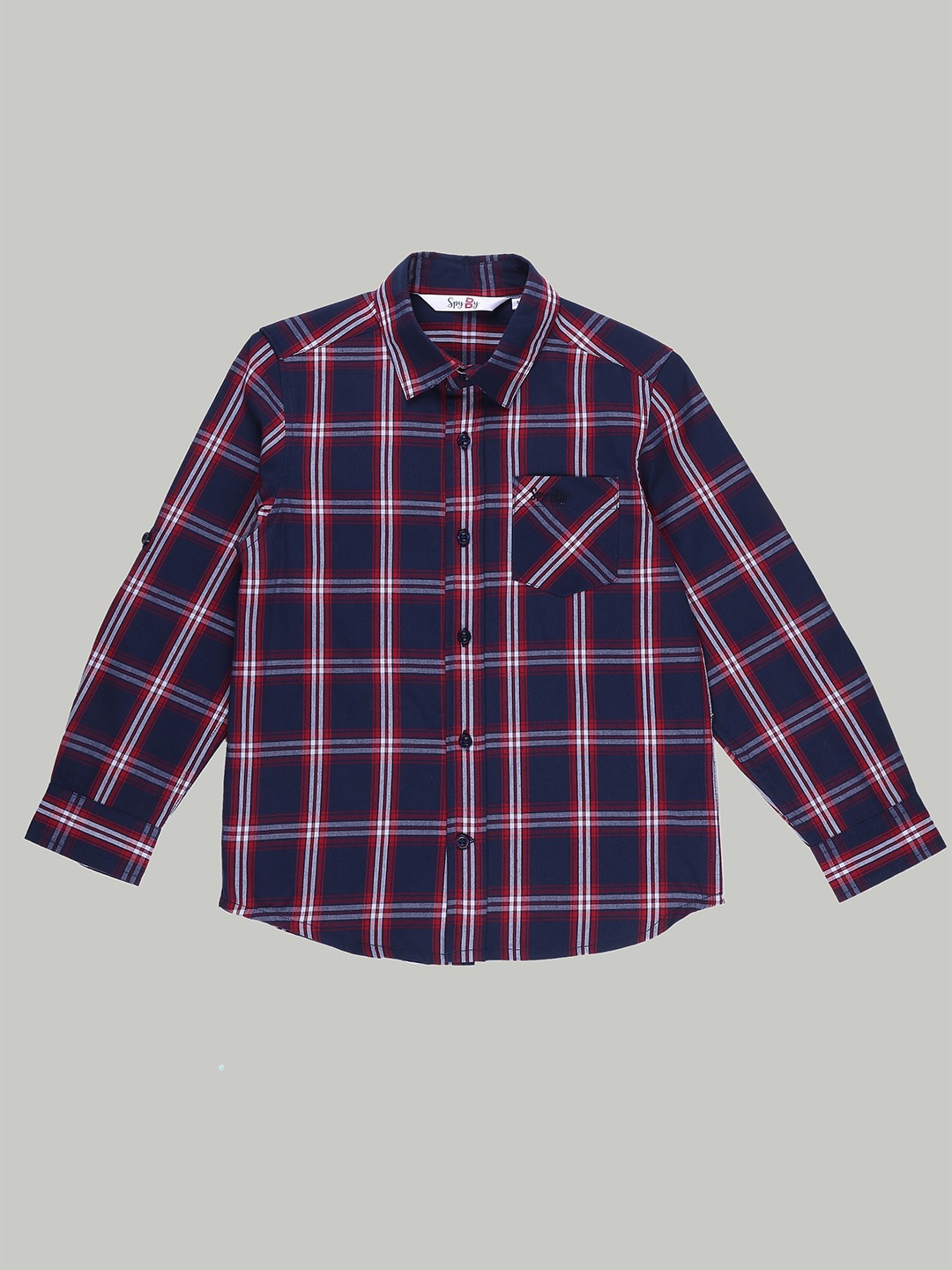 

SPYBY Boys Opaque Checked Casual Shirt, Red