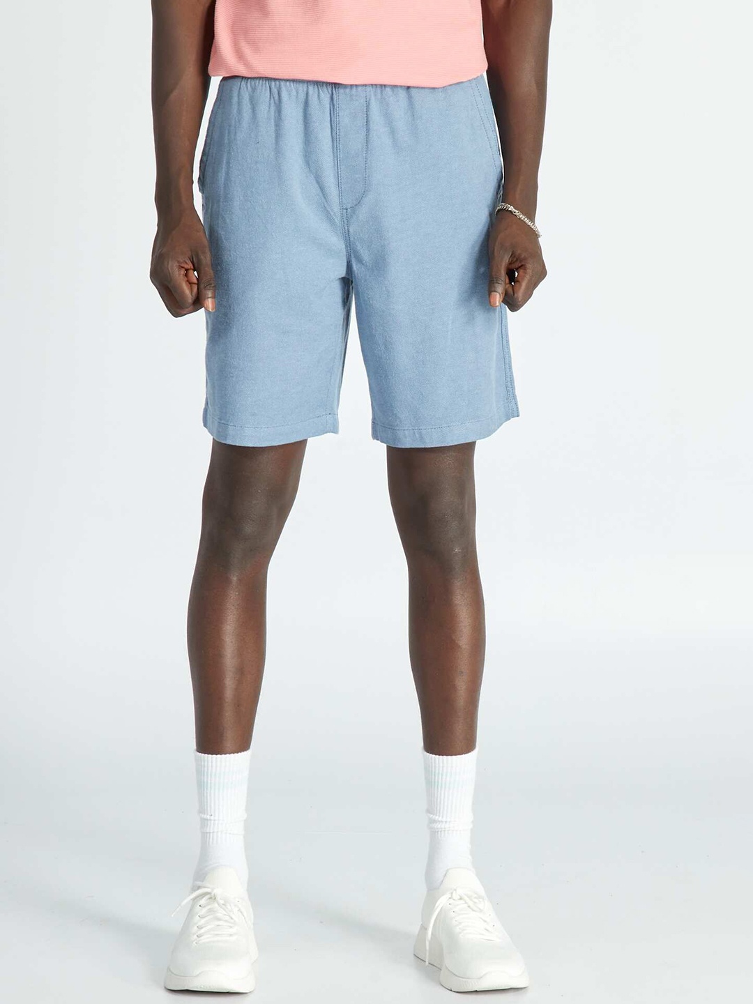 

KIABI Men Mid-Rise Denim Shorts, Blue