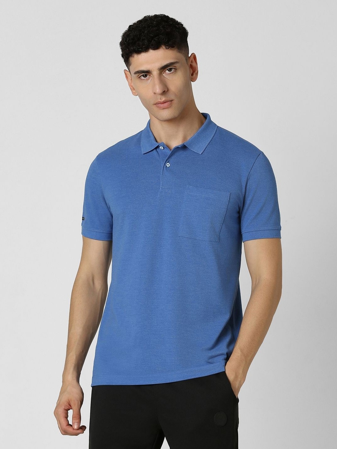 

Van Heusen Flex Men Solid Polo Collar Cotton T-shirt, Blue
