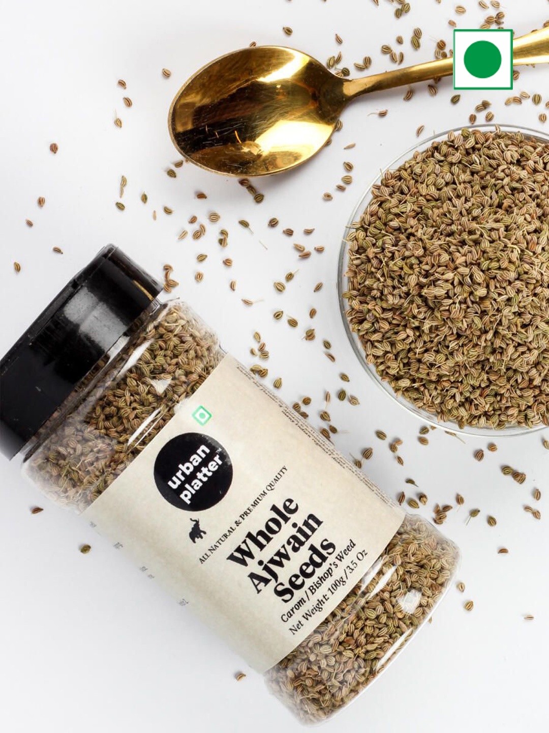 

URBAN PLATTER Whole Ajwain Seeds- 100g, Brown