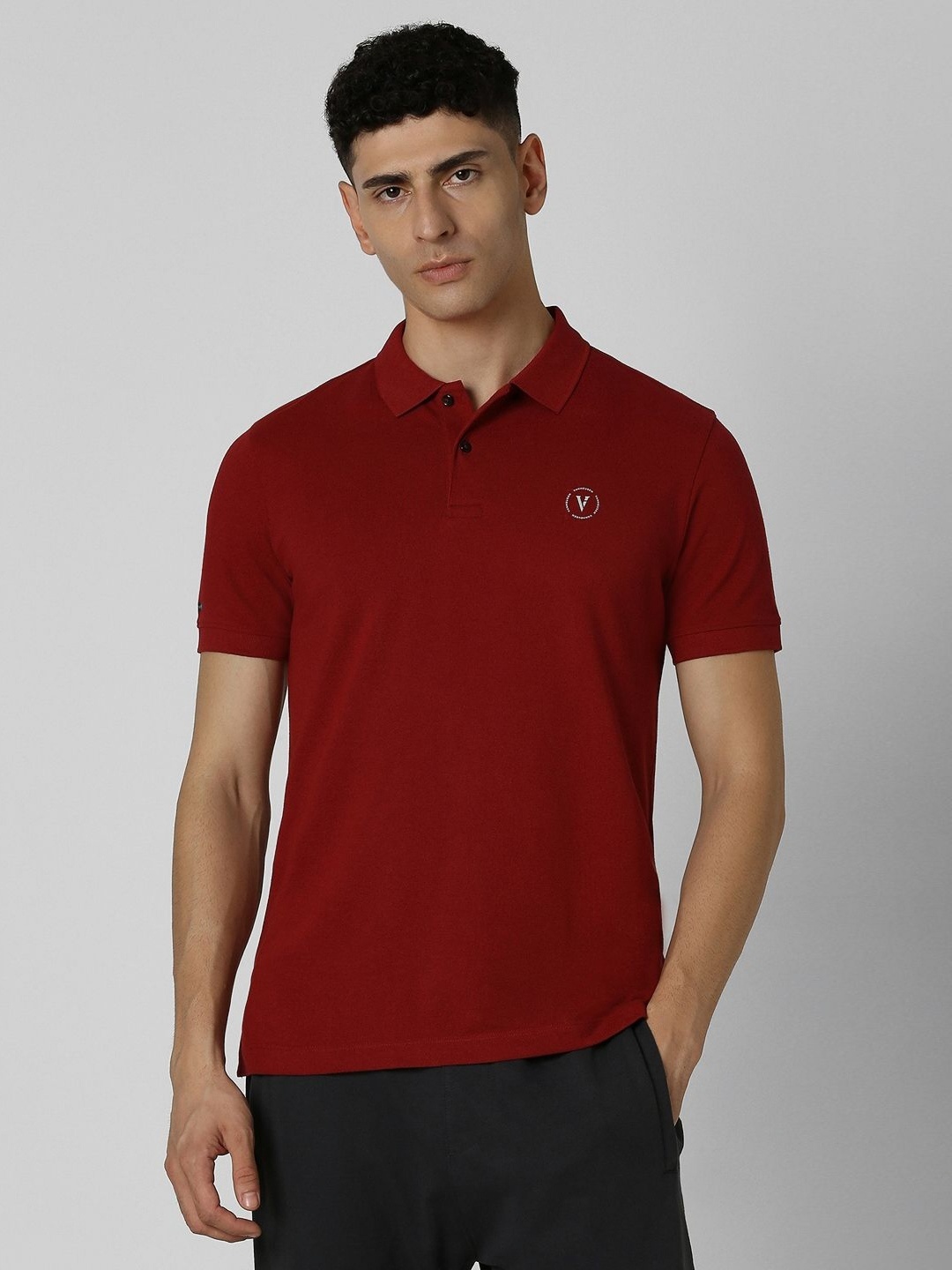 

Van Heusen Flex Men Solid Polo Collar Cotton T-shirt, Red