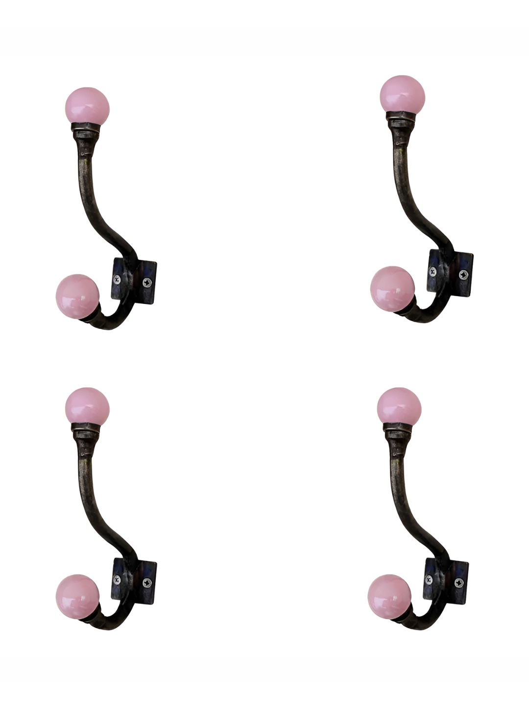 

Indianshelf Pink & Black 4 Pieces Metal Wall Hooks