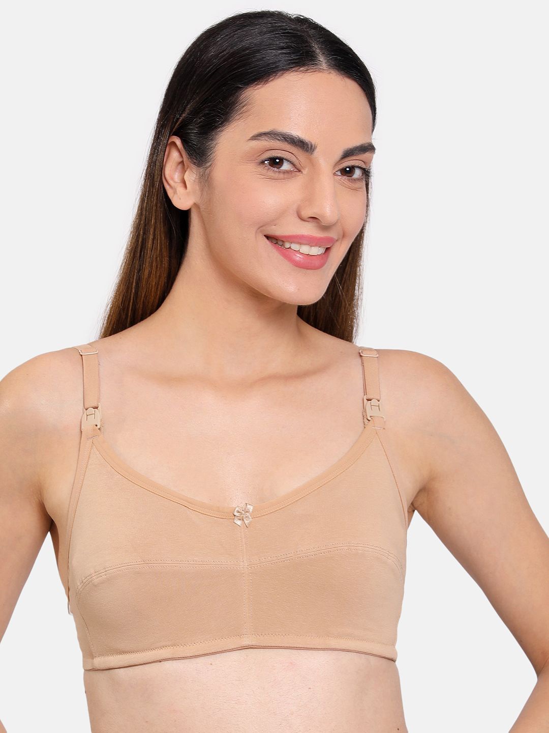 

MINI KLUB Full Coverage Cut and Sew Organic Non Padded Nursing Bra, Nude