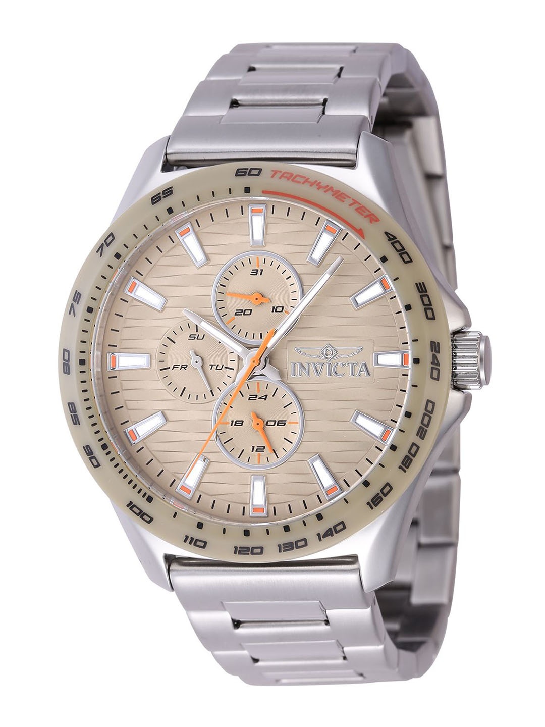 

Invicta Men Dial & Stainless Steel Bracelet Style Straps Analogue Watch 47552, Silver