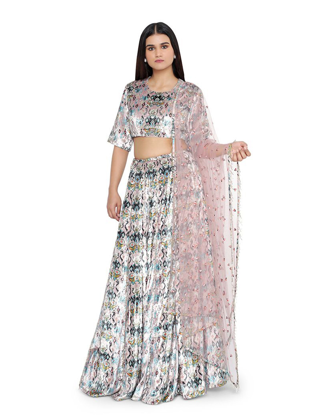 

Payal Singhal Printed Ready to Wear Lehenga & Blouse With Dupatta, Pink