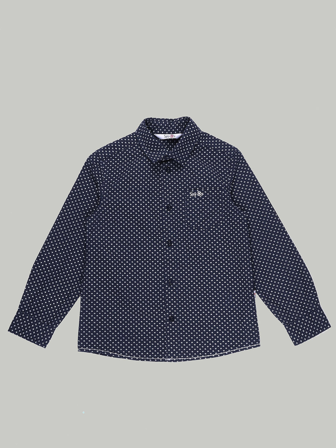 

SPYBY Boys Opaque Printed Casual Shirt, Black